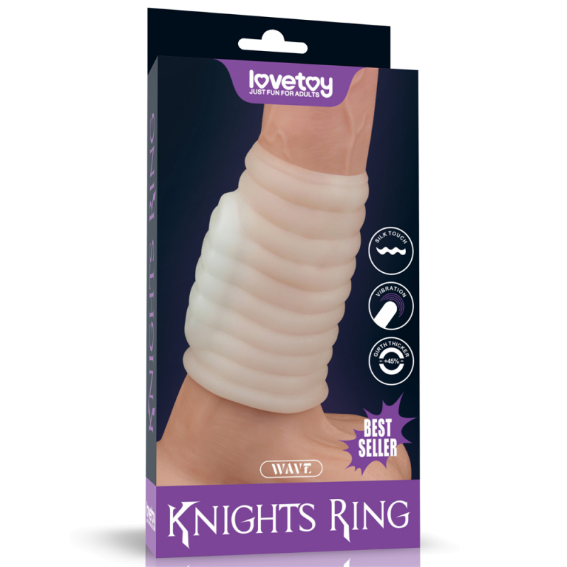 Насадка с вибрацией "Knights Ring" открытая, белая 