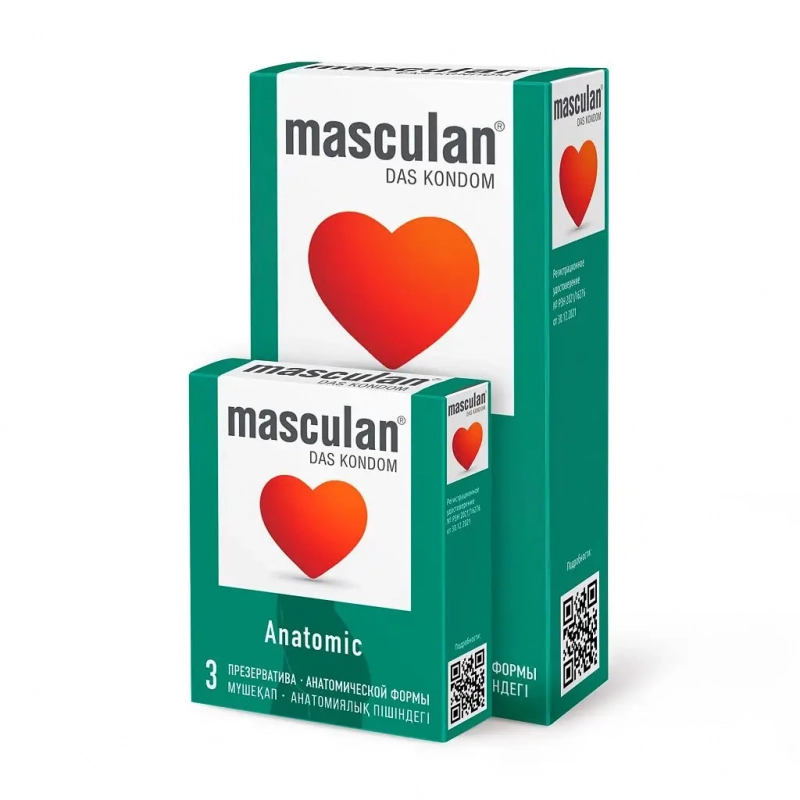 Презервативы "Masculan Anatomic" анатомические, розовые, 3шт 
